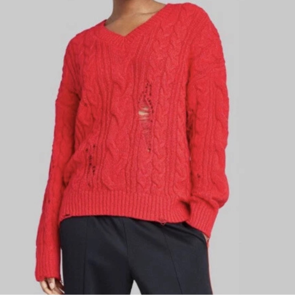Wild Fable Red Cable‎ Knit Sweater Size 2X (NWT)